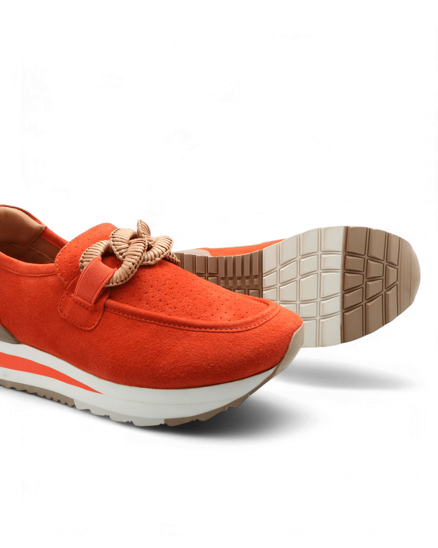 Basket femme velours orange Xena adige