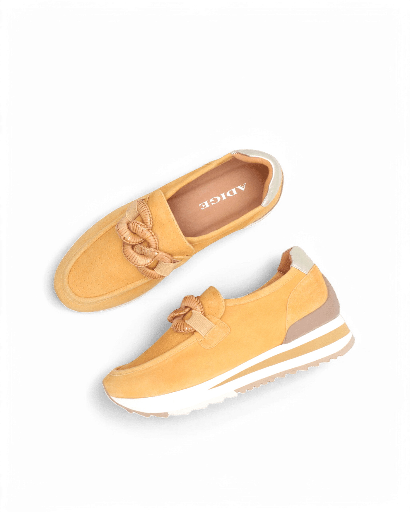 Basket femme velours jaune Xena adige