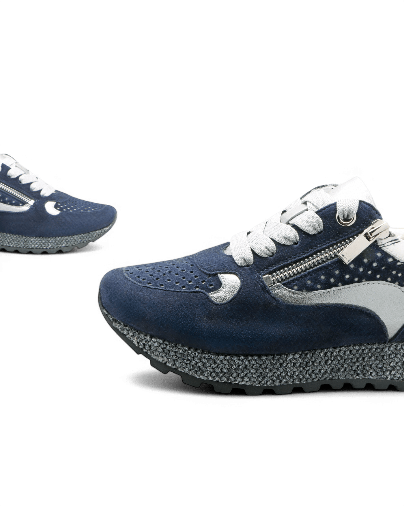 Baskets lacets bleu marine Yoko adige