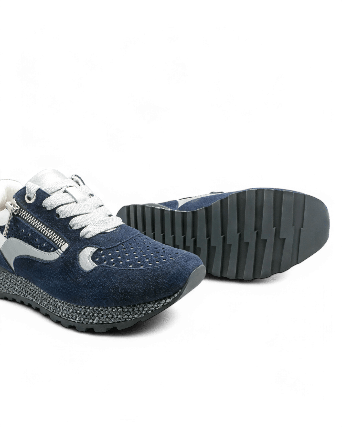 Baskets lacets bleu marine Yoko adige