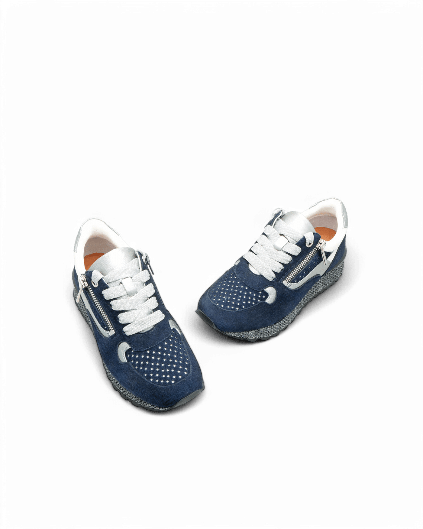 Baskets lacets bleu marine Yoko adige