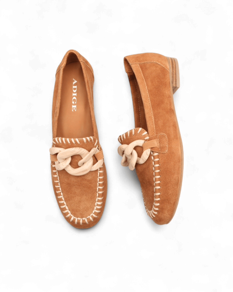 Mocassins daim femme havane Lenny ADIGE