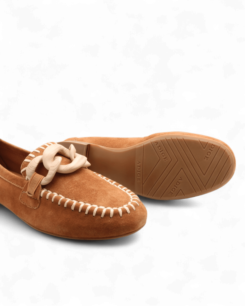 Mocassins daim femme havane Lenny ADIGE