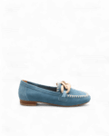 Mocassins daim femme bleu Lenny adige