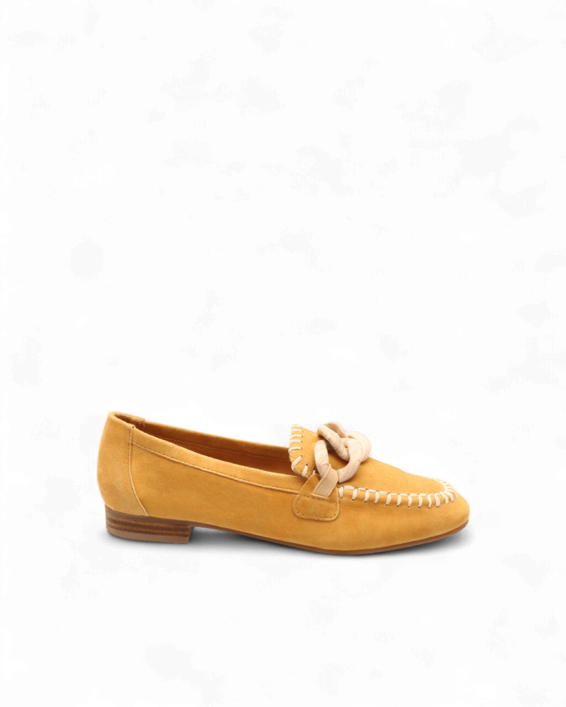 Mocassins daim femme jaune Lenny adige