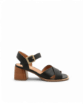 sandales à talon cuir noires rita adige