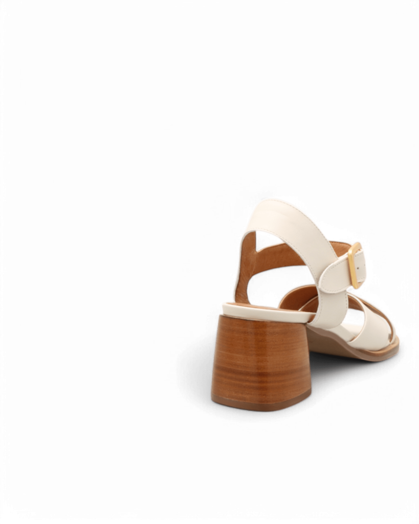 sandales à talon cuir blanches rita