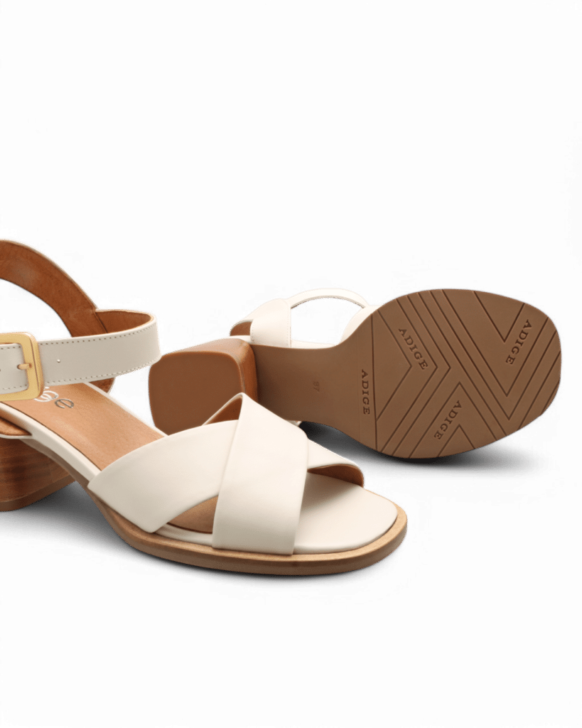 sandales à talon cuir blanches rita