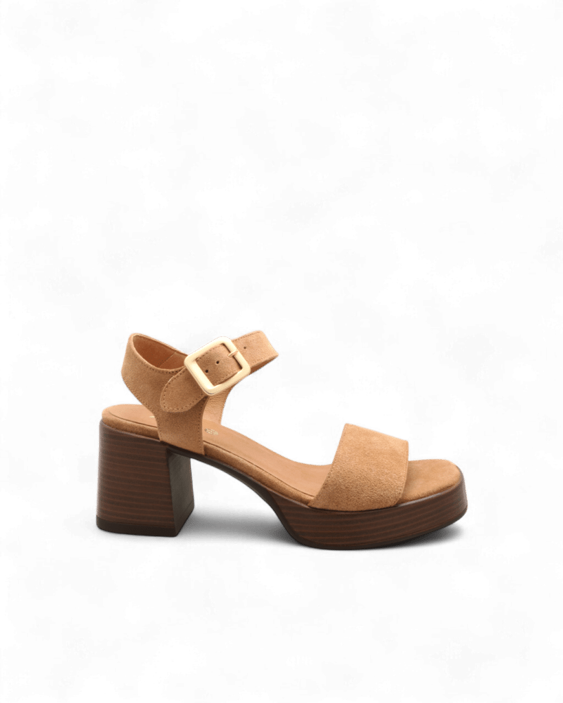 Sandales talon carré camel Seal adige