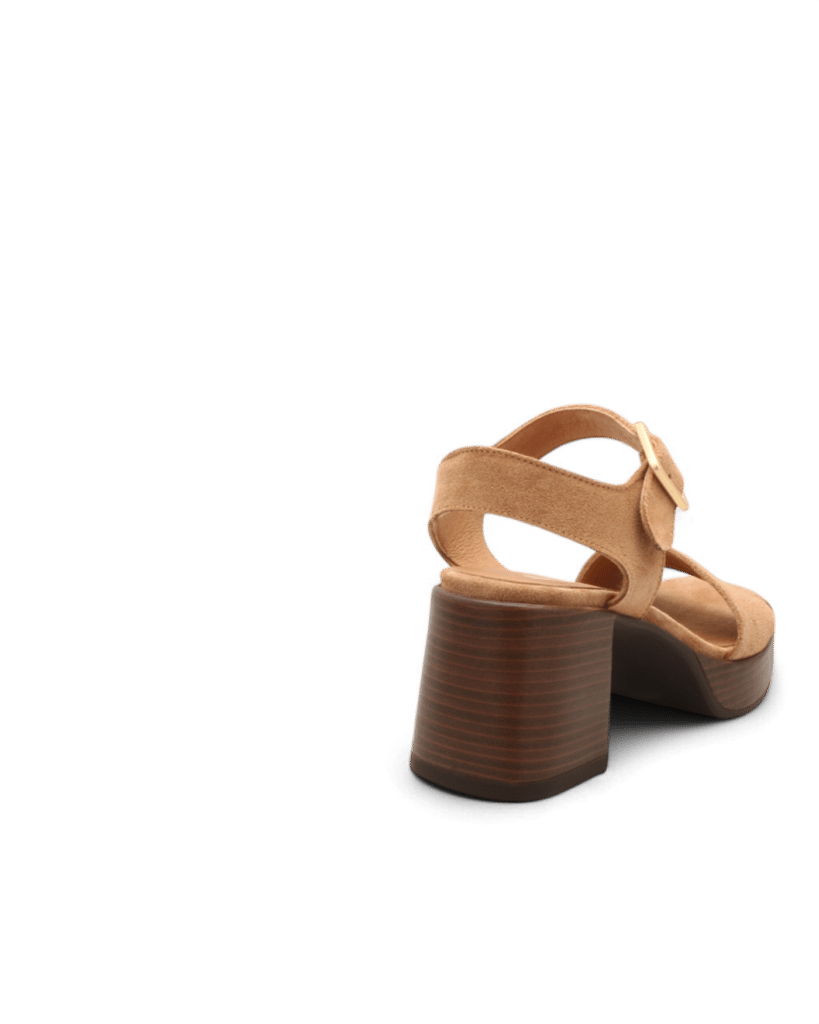 Sandales talon carré camel Seal adige
