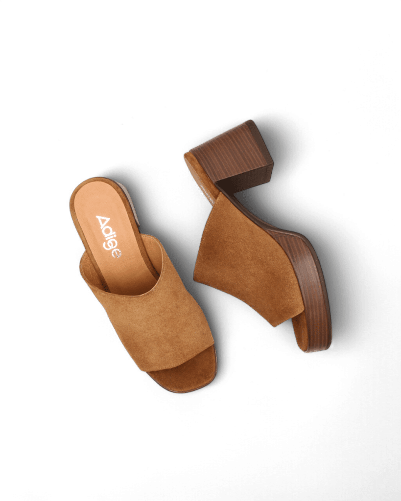 Mules à talon marron Selena ADIGE