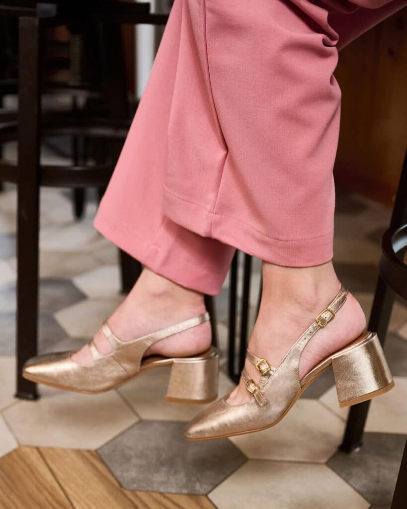 sandales talons dorées gold