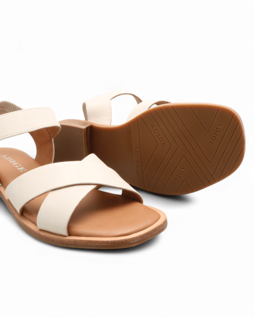 sandales plates blanches bali adige