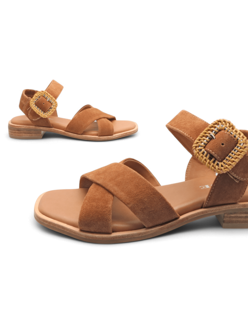 sandales plates camel femme bali adige