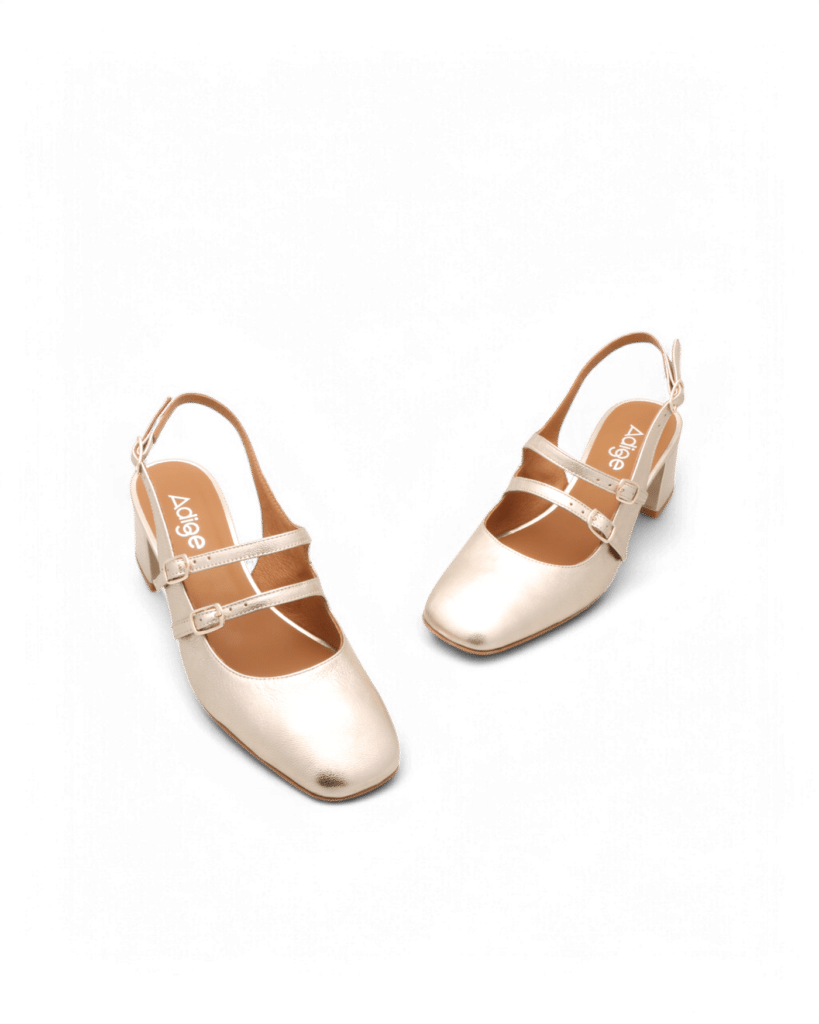 sandales dorées à talon gold adige