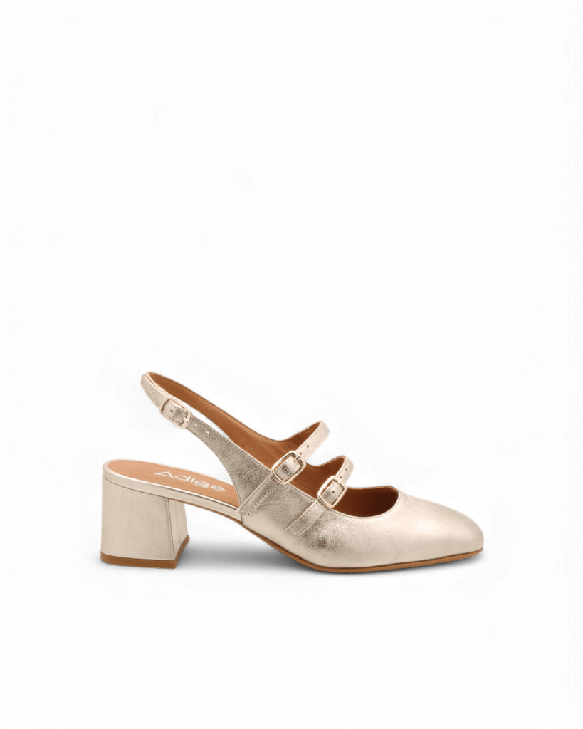 sandales dorées à talon gold adige