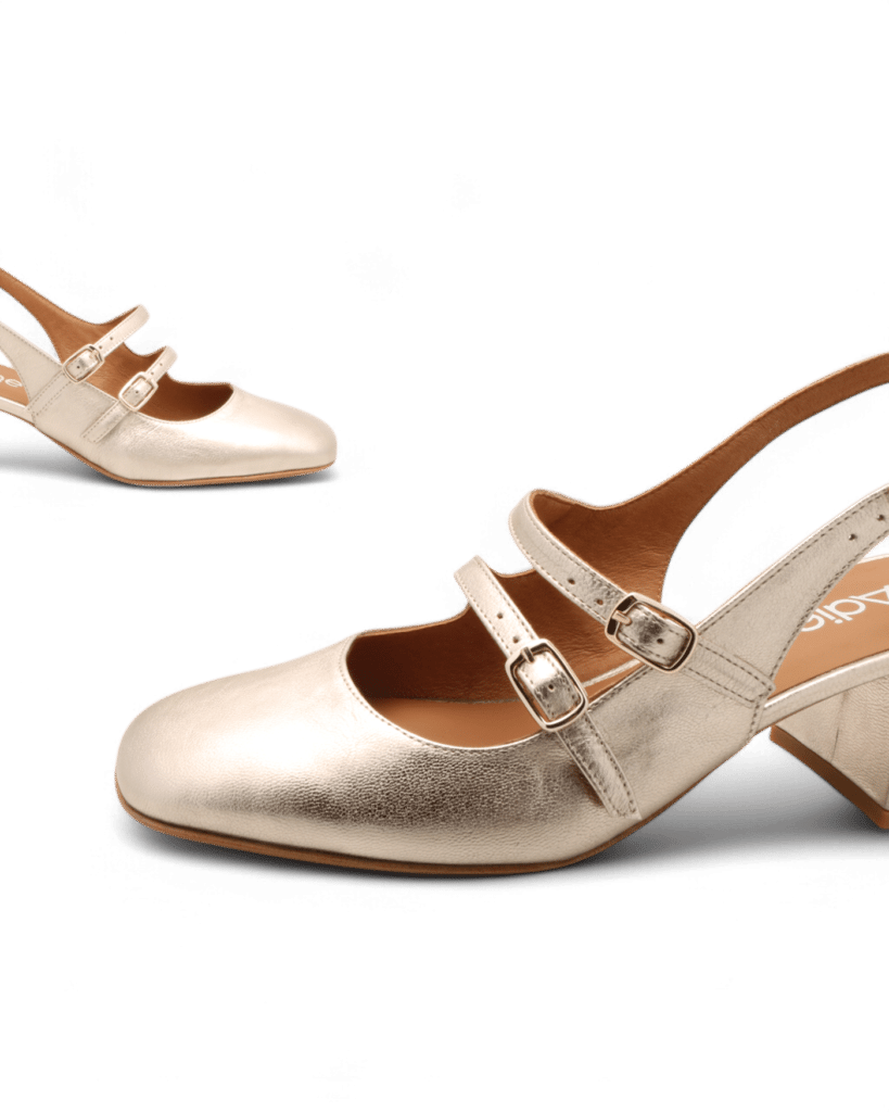 sandales dorées à talon gold adige