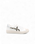 Basket blanche et leopard femme