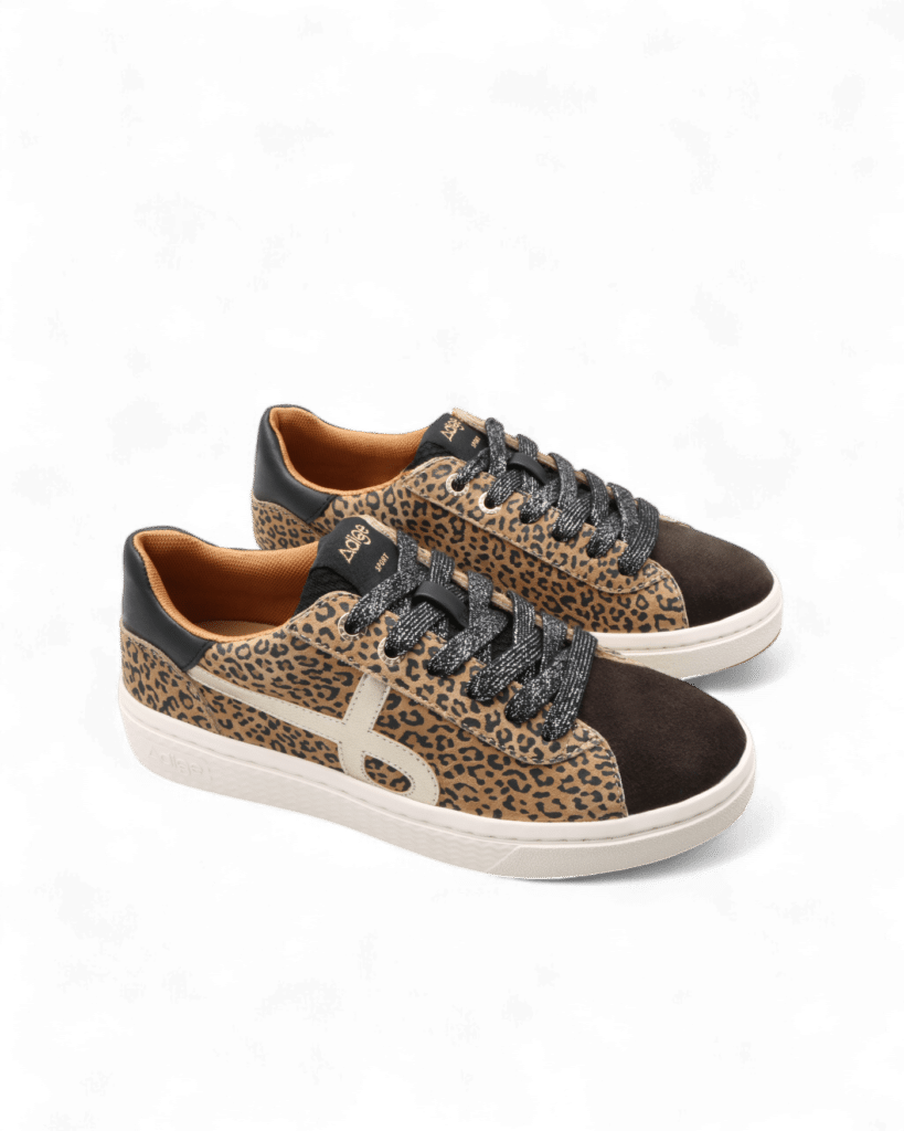 Basket leopard femme