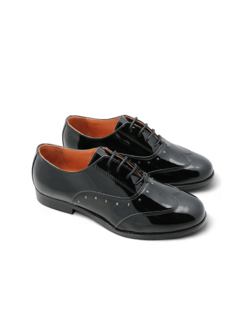 Derbies cuir vernis noir femme
