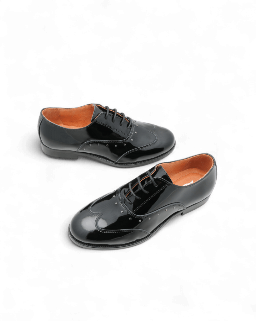 Derbies cuir vernis noir femme