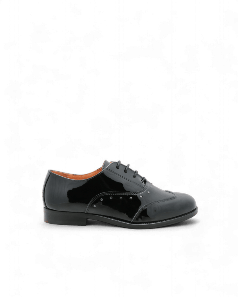 Derbies cuir vernis noir femme