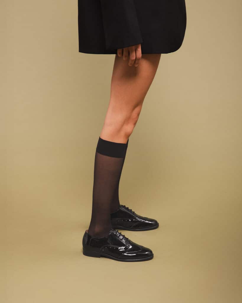 Derbies cuir vernis noir femme