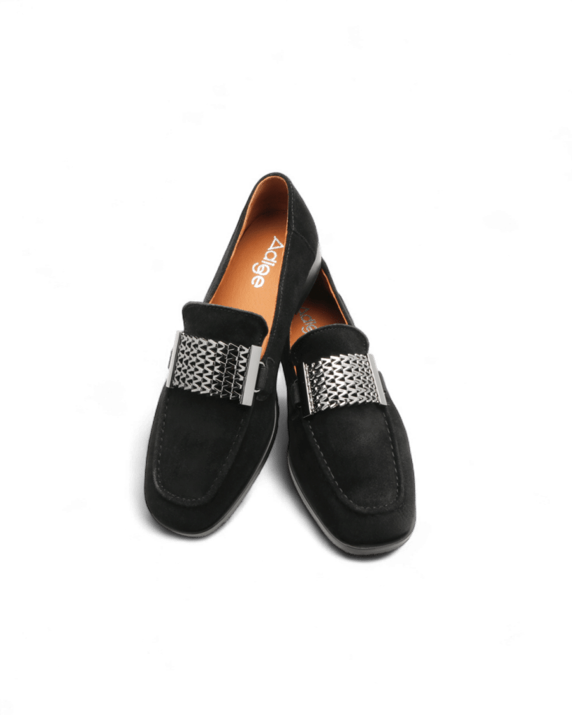 Mocassin femme noir daim