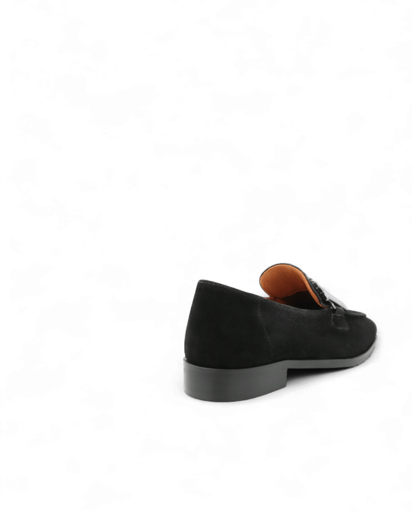 Mocassin femme noir daim