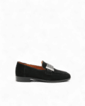 Mocassin femme noir daim