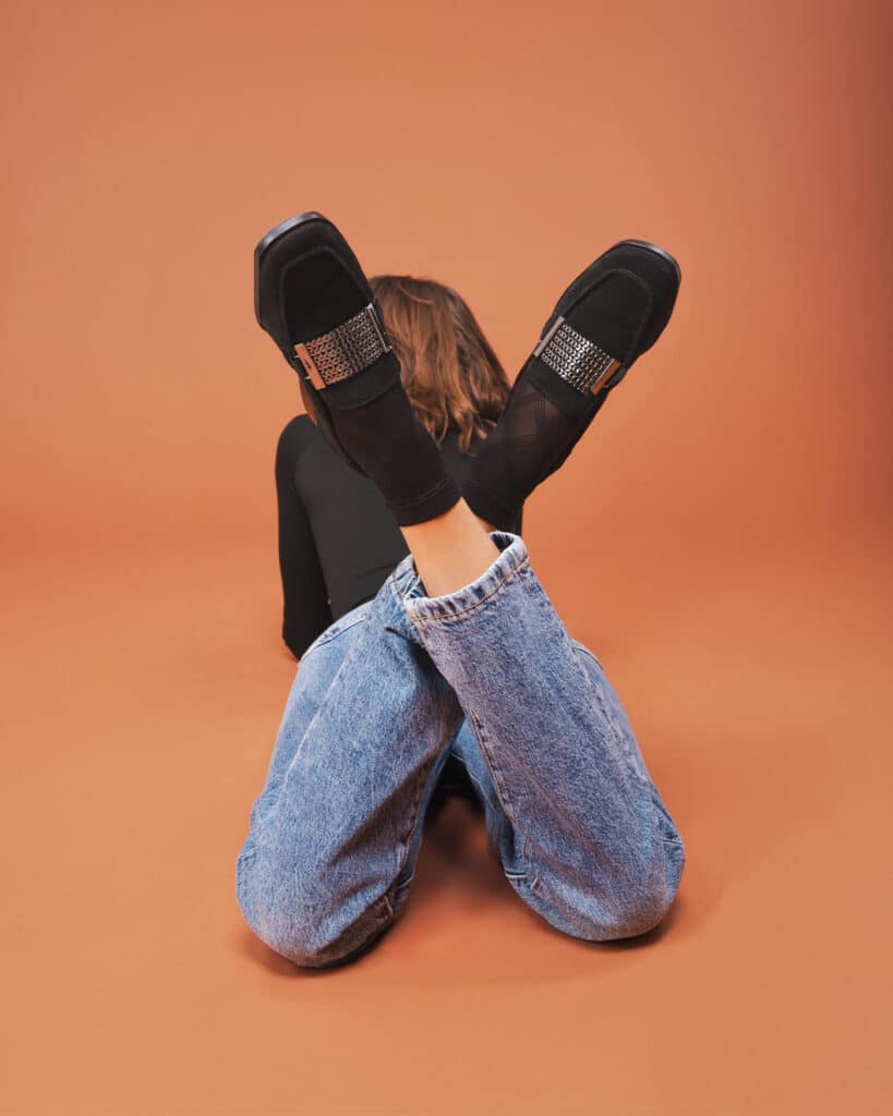 Mocassin femme noir daim