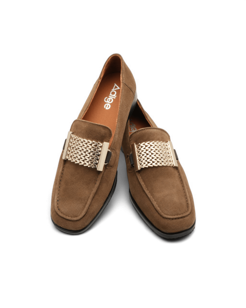 Mocassin femme daim camel