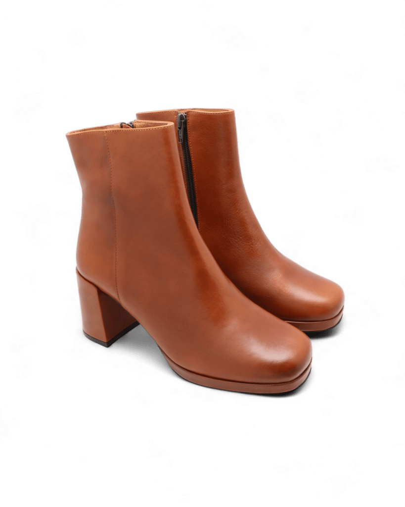 Bottines cognac femme