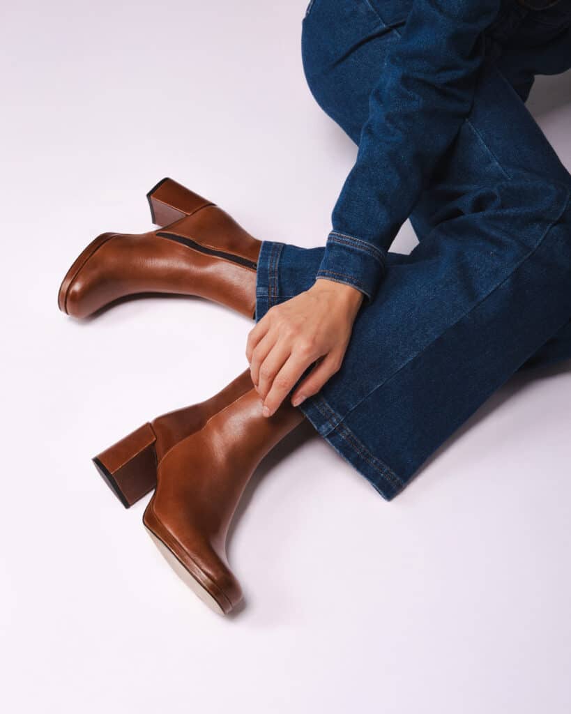Bottines cognac femme