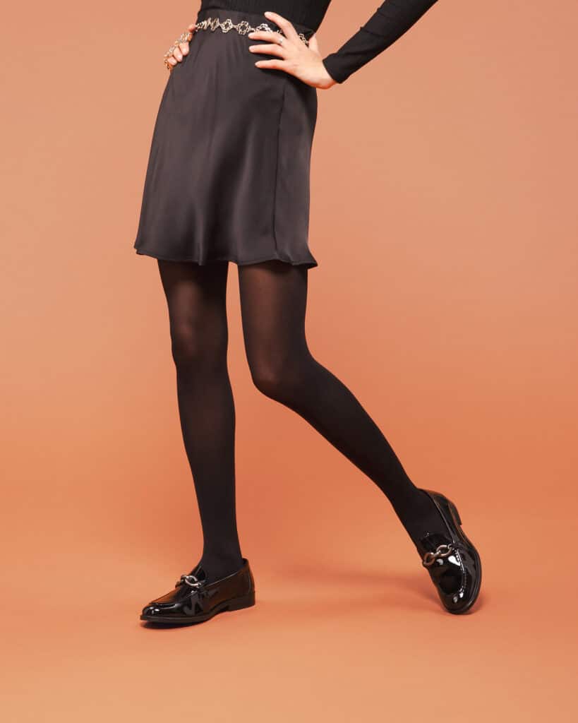Mocassin verni noir femme