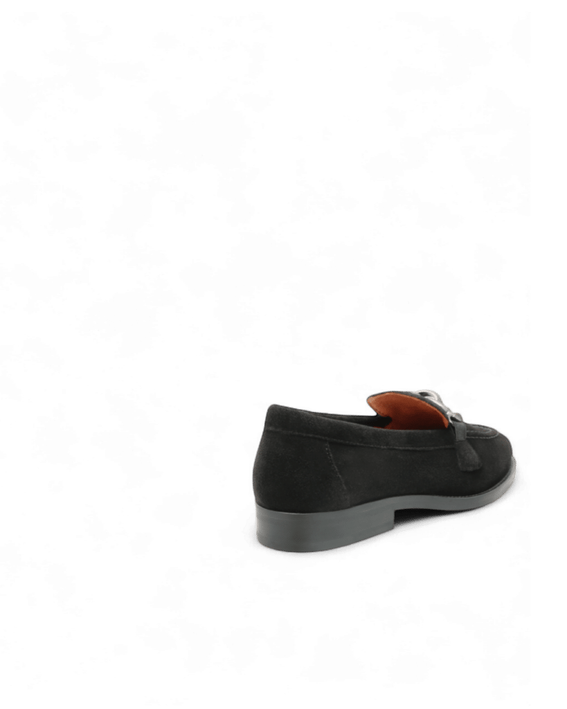 Mocassin daim noir femme