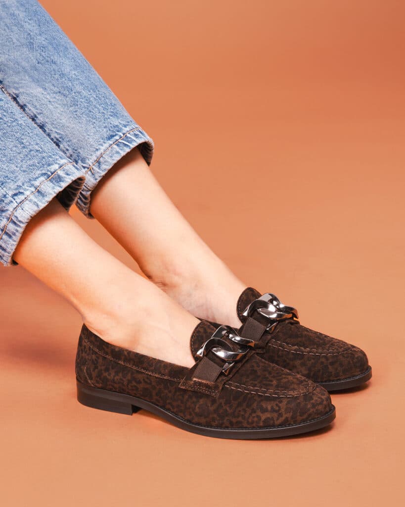Mocassins léopard femme