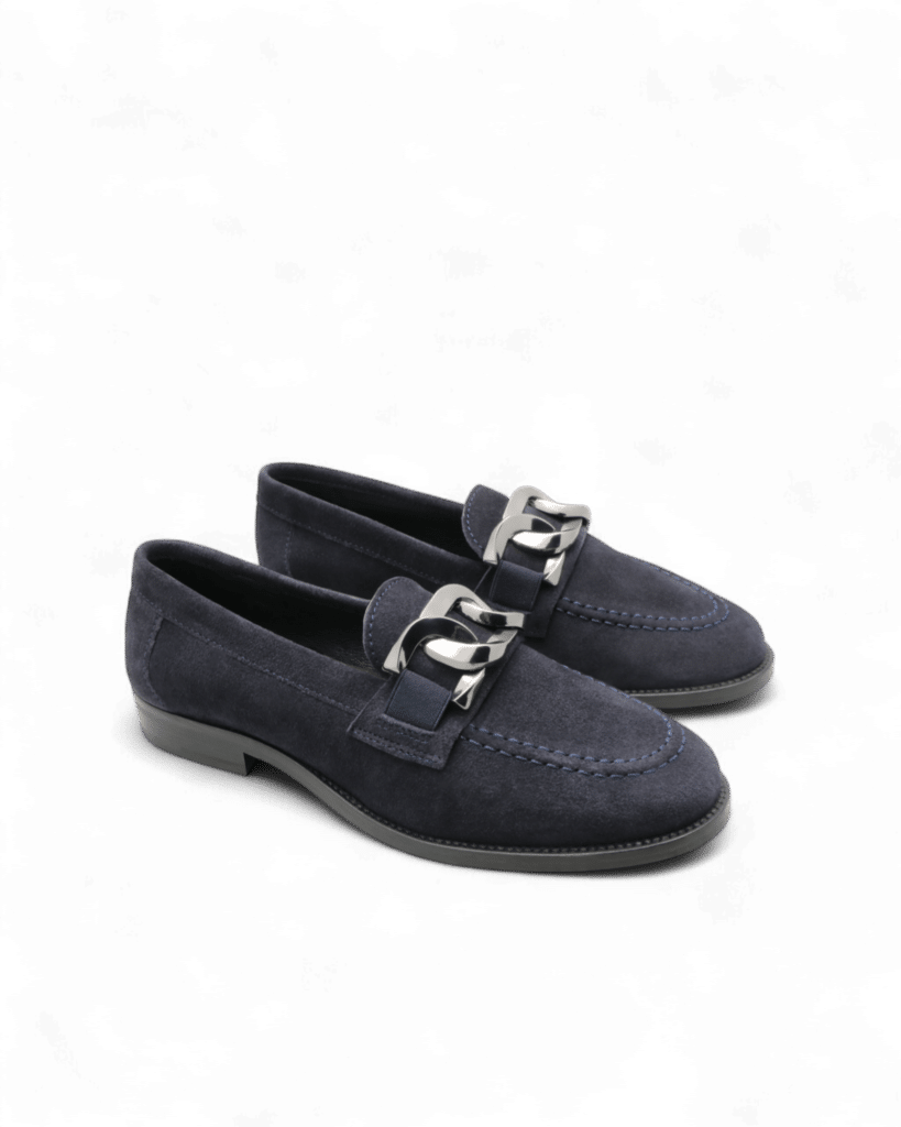 Mocassin bleu marine femme