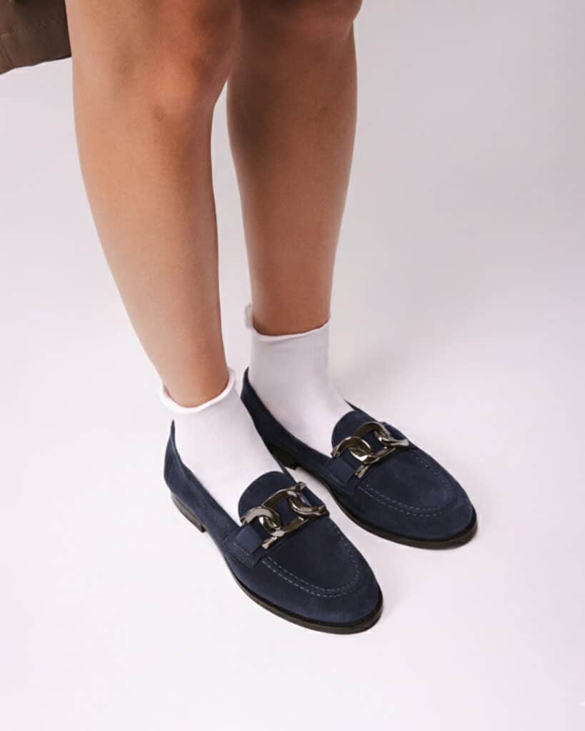 mocassin bleu marine femme