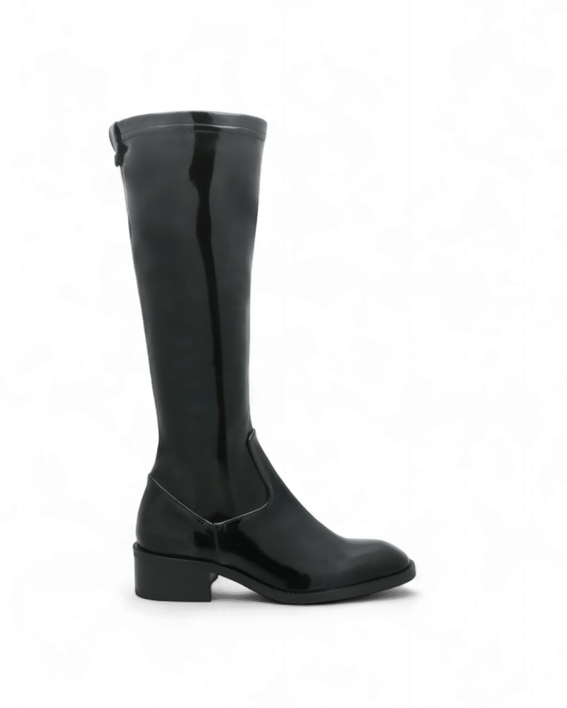 Bottes femme noir vernis