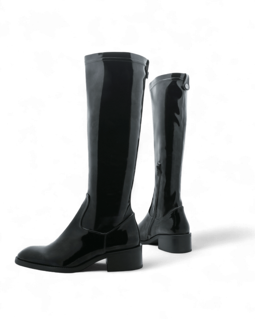 Bottes femme noir vernis