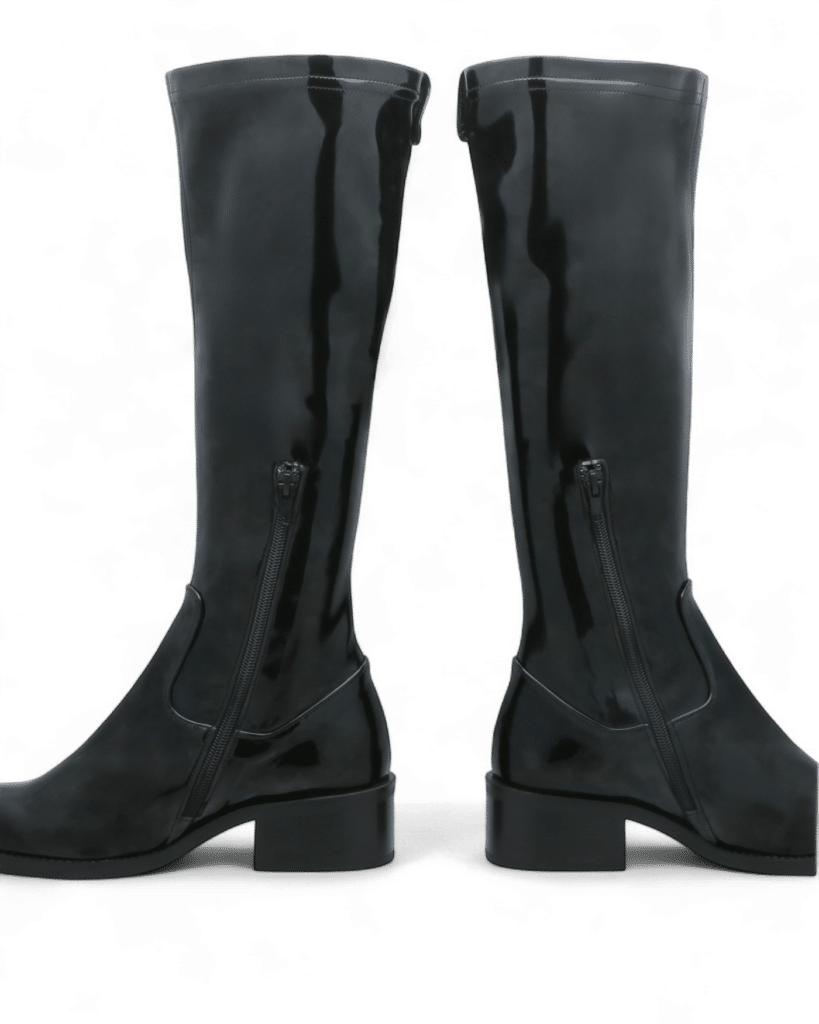 Bottes femme noir vernis