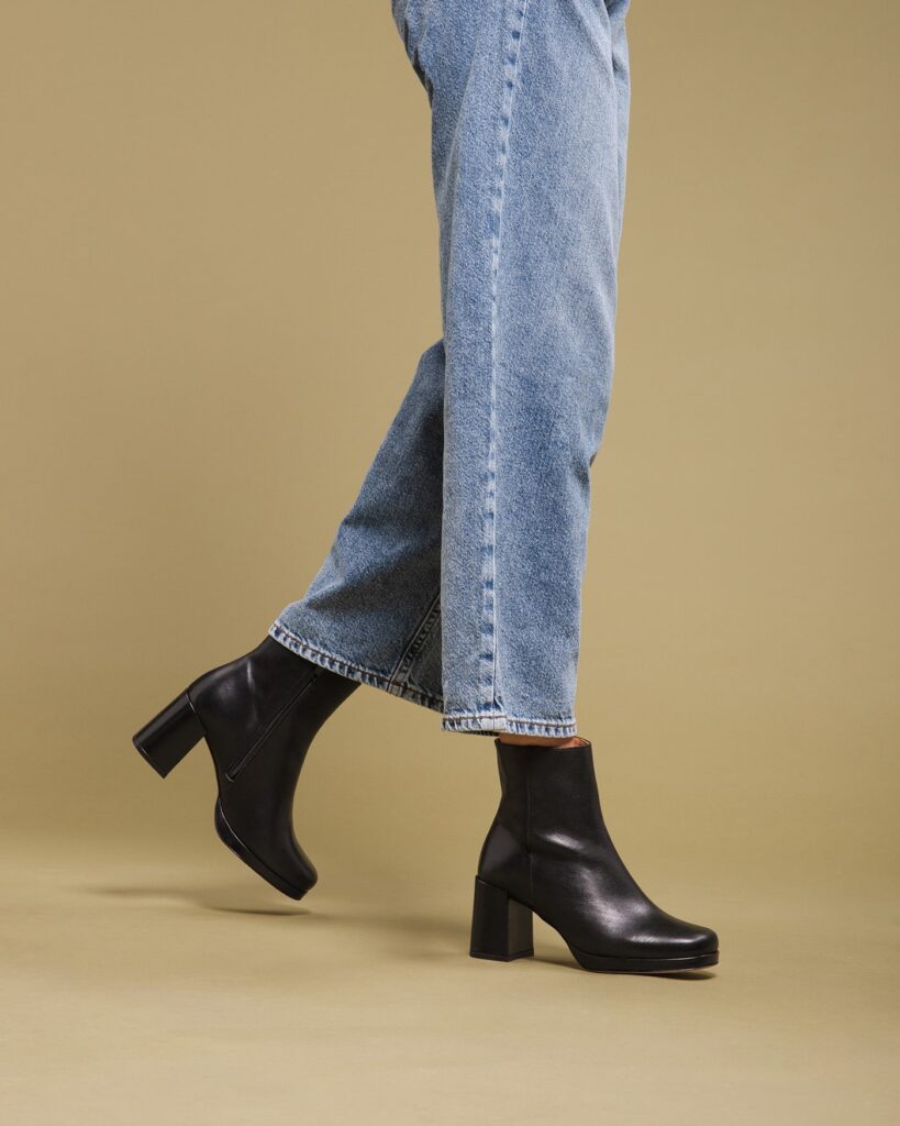 Bottine noir a talons