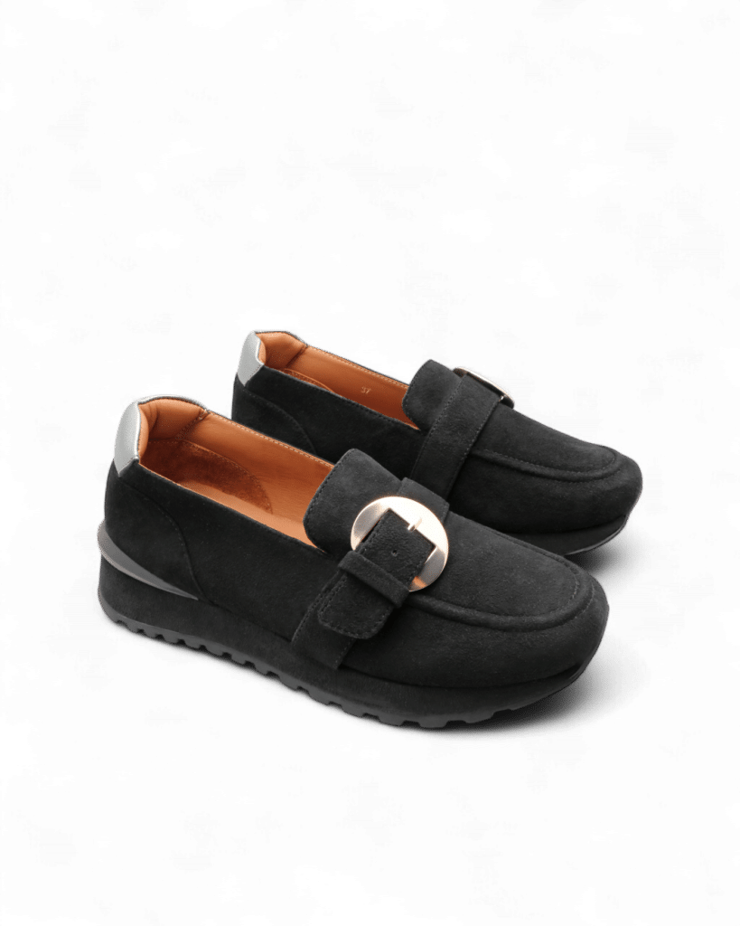 Basket daim noir femme Yux Adige