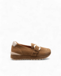 Basket femme daim camel Yux adige