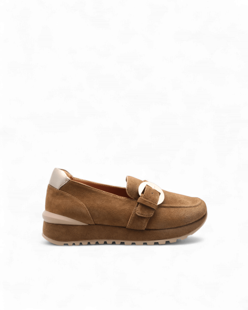 Basket femme daim camel Yux adige