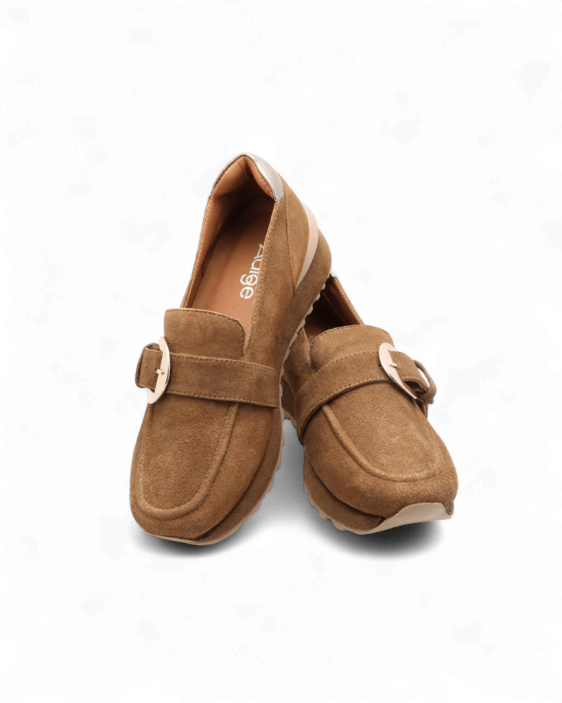 Basket femme daim camel Yux adige