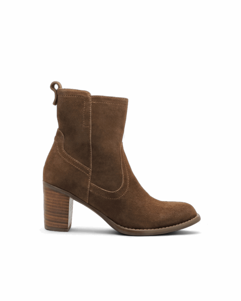 Bottines à talons noix