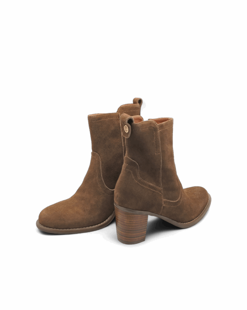 Bottines à talons noix