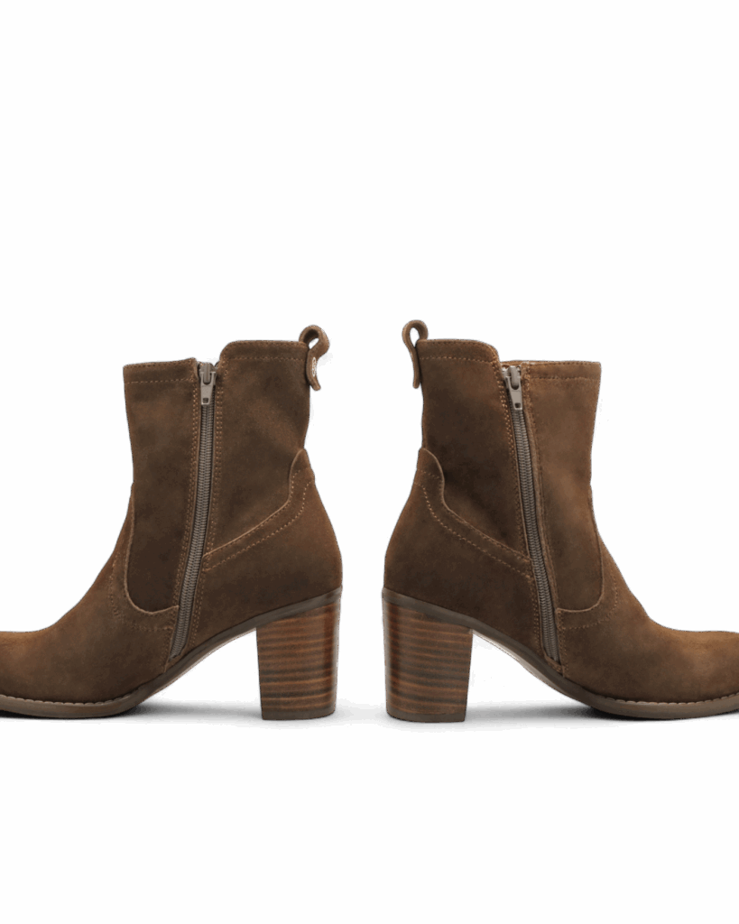 Bottines à talons noix